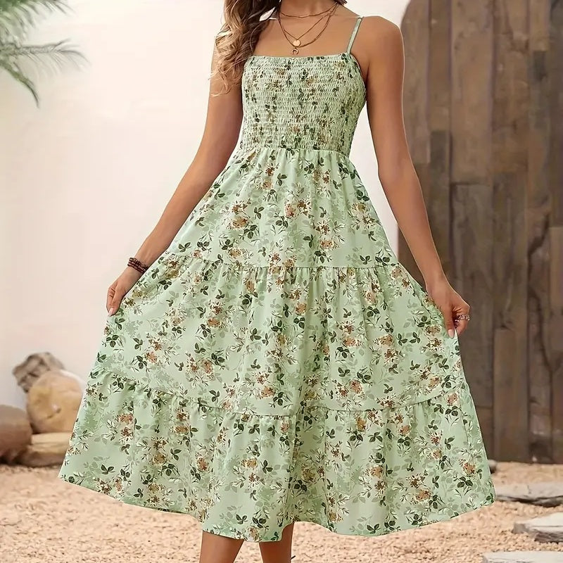 Women's Summer Floral Midi Dress