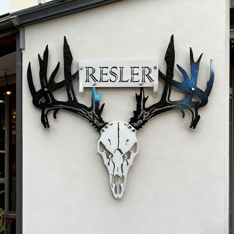 Personalisiertes HirschschÀdel-Rack aus Metall