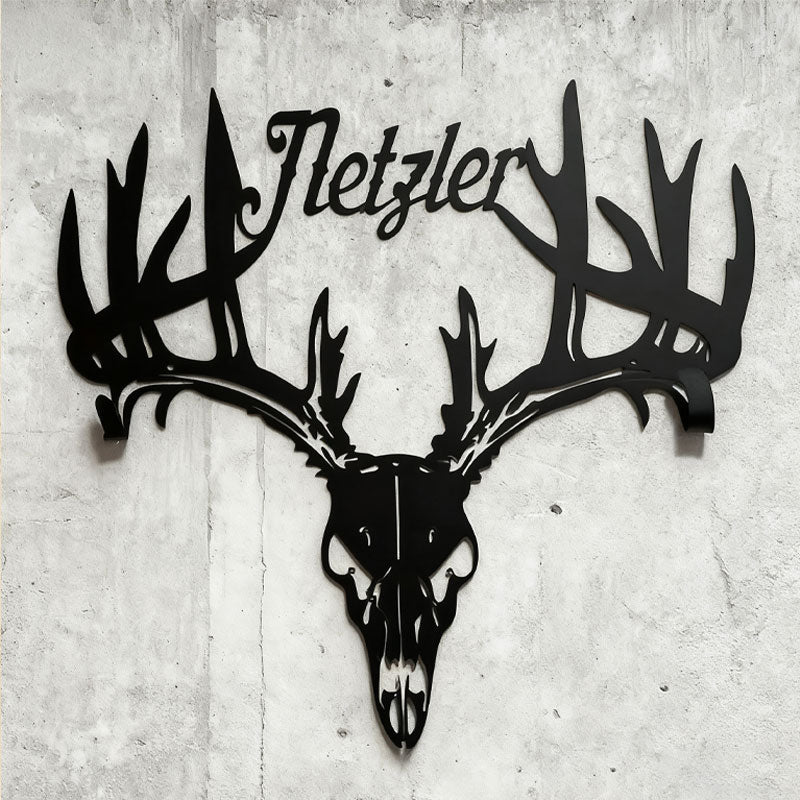 Personalisiertes HirschschÀdel-Rack aus Metall