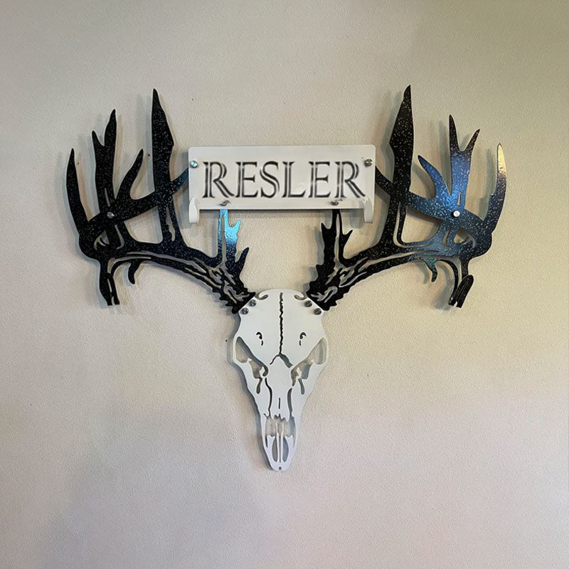 Personalisiertes HirschschÀdel-Rack aus Metall