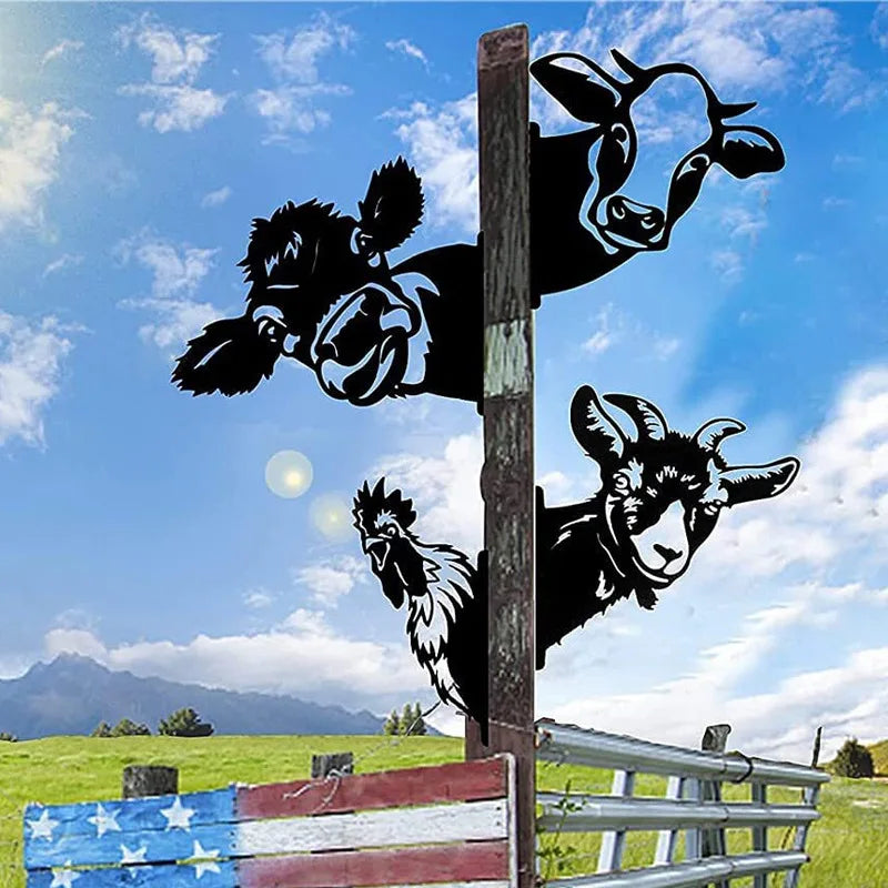 Metal Animal Decorations For Gardens And Farms