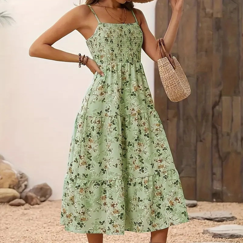 Women's Summer Floral Midi Dress