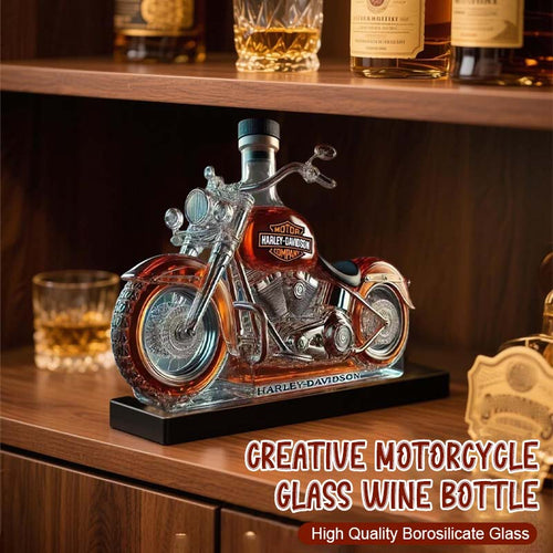 Creative motorcycle wine bottle made of glass