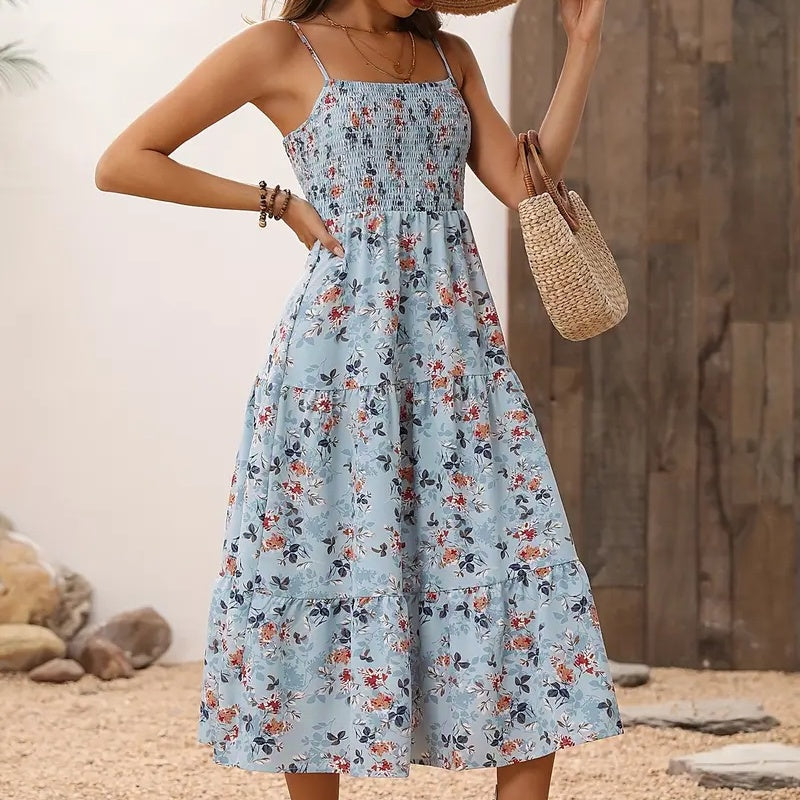Women's Summer Floral Midi Dress