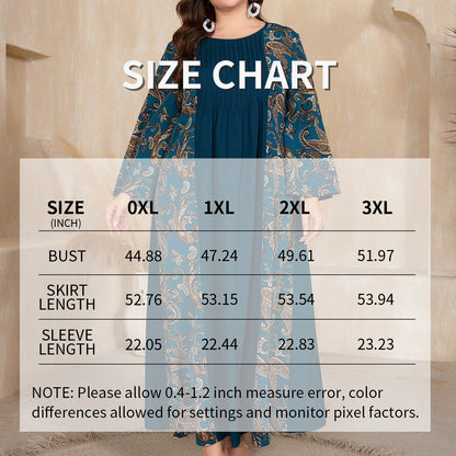 Women's Plus Size Bohemian Floral Print Maxi Dress