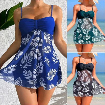 👙【TWO PIECES FREE SHIPPING】2025 NEW MESH PRINT SWIMSUIT SET