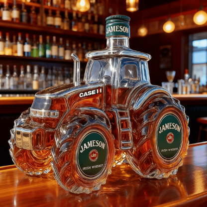 🚜Retro Farm Tractor Wine Bottle，🎁🎁Creative Sealed Whiskey Bottle Ornaments