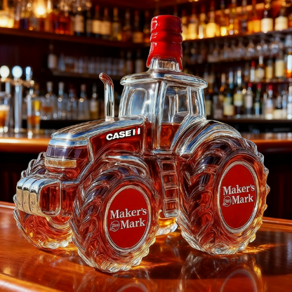 🚜Retro Farm Tractor Wine Bottle，🎁🎁Creative Sealed Whiskey Bottle Ornaments