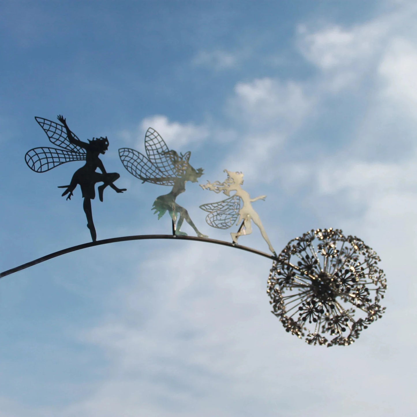 Flower Fairy Metal Sculpture Garden Decoration