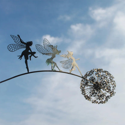 Flower Fairy Metal Sculpture Garden Decoration
