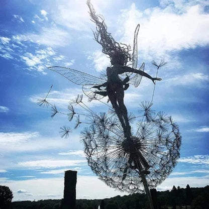 Flower Fairy Metal Sculpture Garden Decoration