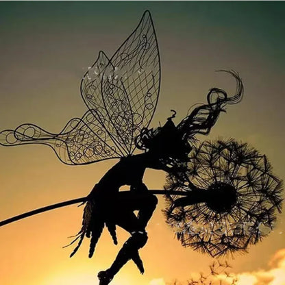 Flower Fairy Metal Sculpture Garden Decoration
