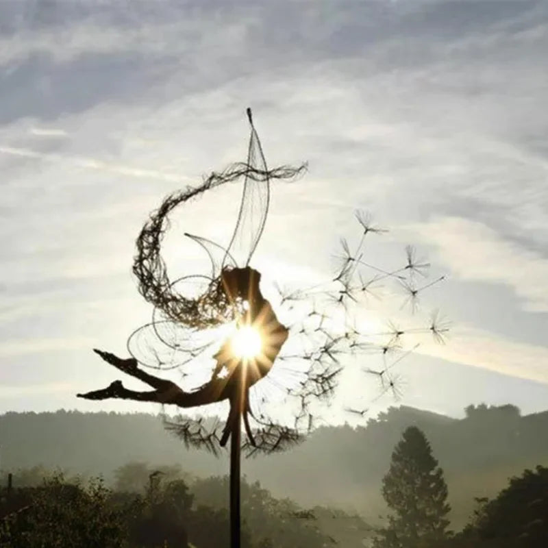 Flower Fairy Metal Sculpture Garden Decoration