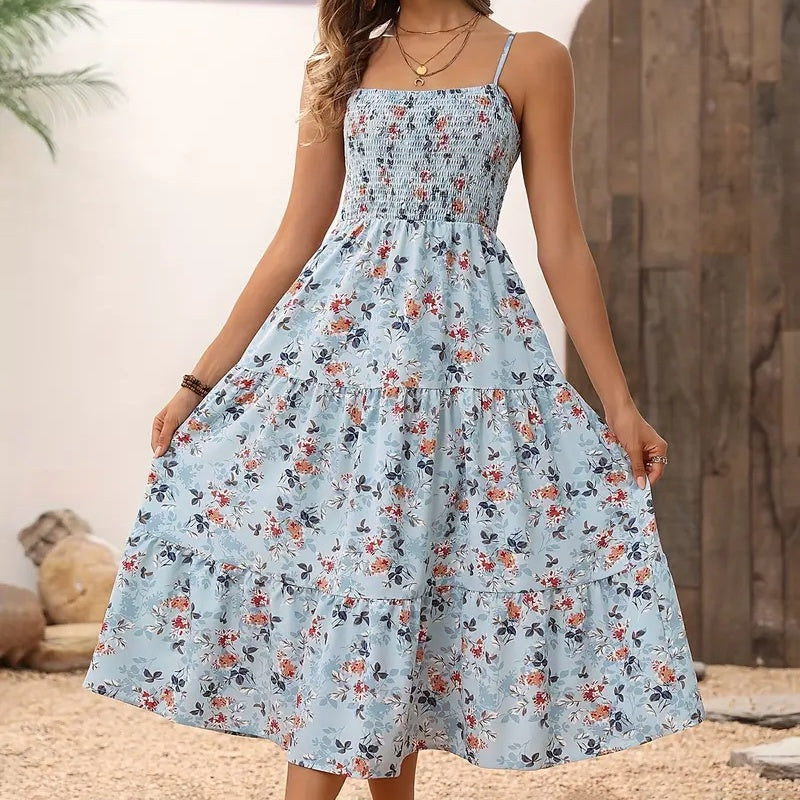 Women's Summer Floral Midi Dress