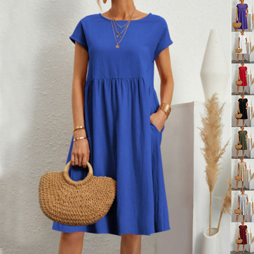 【S-3XL】New Summer Short Sleeve Dress